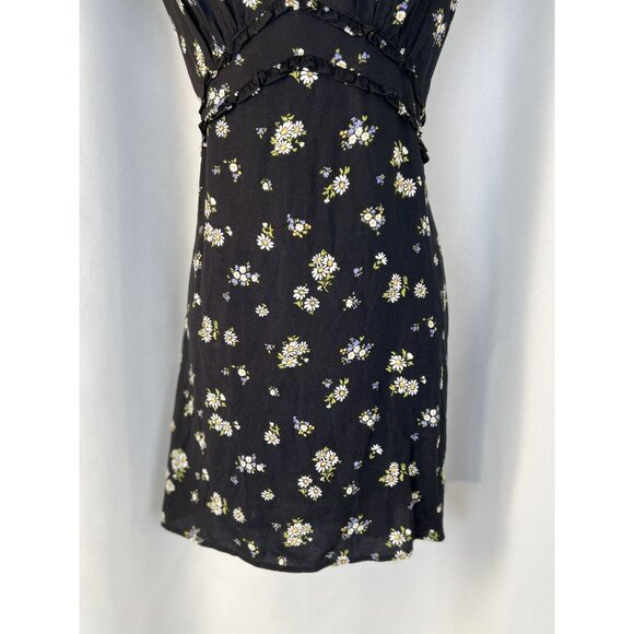 Reformation Black Floral Janine Daisy Dress $178 - Picture 5 of 13